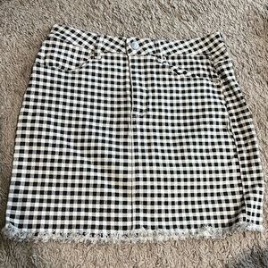 Plaid Jean Skirt